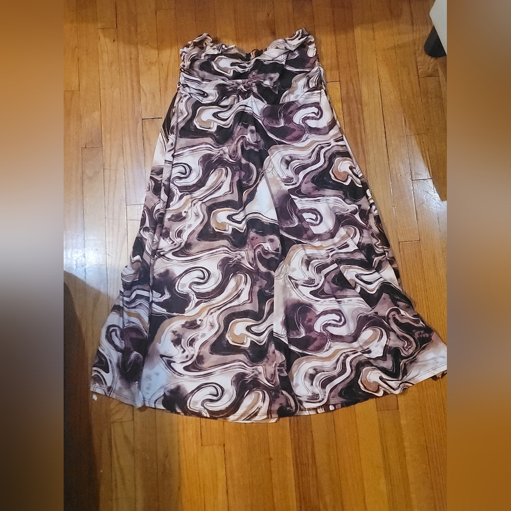 EARTHBOUND Swirl Maxi Skirt - Black and White